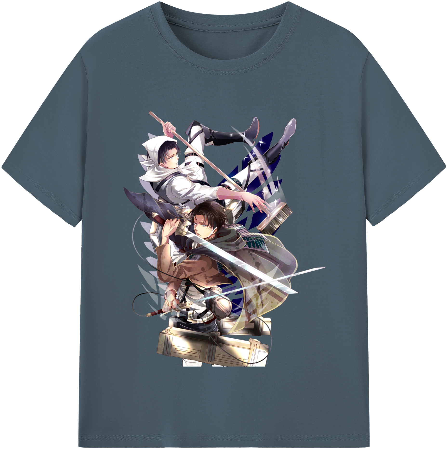 （画像用） 進撃の巨人 リヴァイ·アッカーマン Attack on Titan Levi Ackerman 綿100％半袖Tシャツ（フロントプリント）